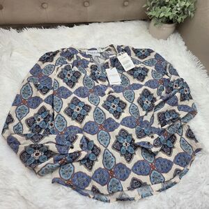 Claudie Pierlot Paris Printed Boho Blouse NWT Women Size 40 / US M